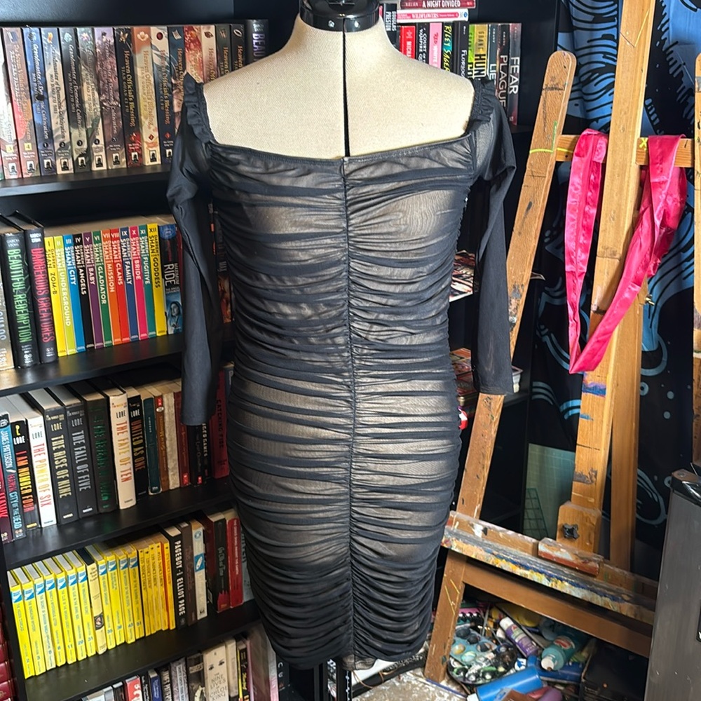 Black Off The Shoulder Mini Dress